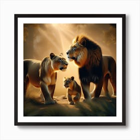 In The Heart Of The Wild Fierce Lions Bounding Tigers And Towering Bears Interact Harmoniously In 446398535 (1) Art Print