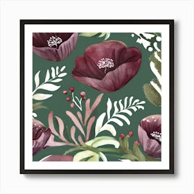 Botanical Wall Art Flowers Leaves #1 Art Print