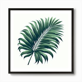 Tropical green palm leaf 1 Art Print