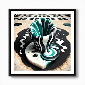 Black And White Marble Chair Art Print