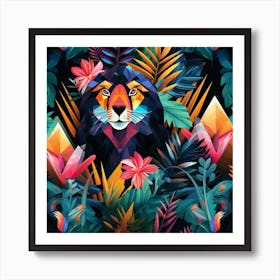 Lion In The Jungle 16 Art Print