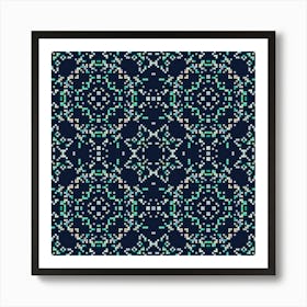 Set of geometric pattern with colored squares 1 Art Print