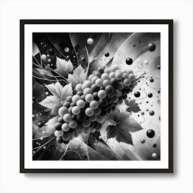 Black And White Grapes 2 Art Print