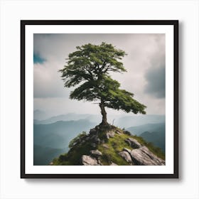 Lone Tree On Top Of Mountain 3 Art Print