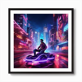 Armadiler Embark On A Thrilling Hoverboard Ride Through A Neon  C353d88a F07f 4d32 Ad47 E5757863b471 Art Print