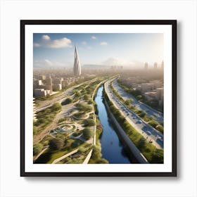 Qatar'S Skyline 1 Art Print