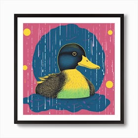 Geometric Colourful Duck 4 Art Print