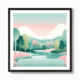 The Lake 9 VECTOR ART Art Print