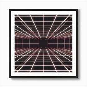 Neon Grid 3 Art Print