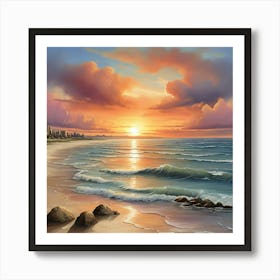 Sunset On The Beach 9 Art Print