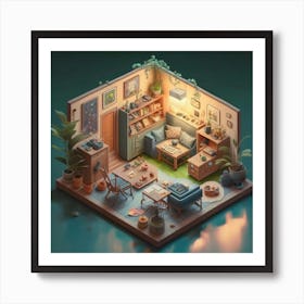 Isometric Art, house deream 3d 5 Art Print