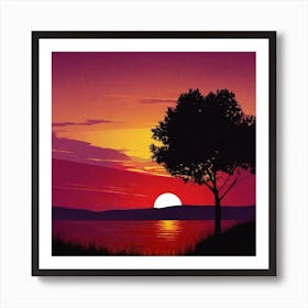 Sunset Painting 18 Art Print