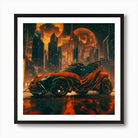 Pumpkin Car (Cyberpunk37) Art Print