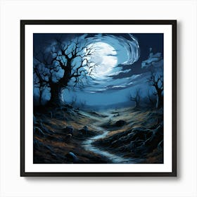 Full Moon In The Woods Art Print