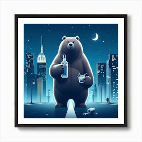 Bear In The City 2 Art Print