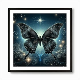 Black Butterfly Art 2 Art Print