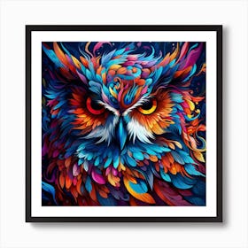 Colorful Owl 4 Art Print