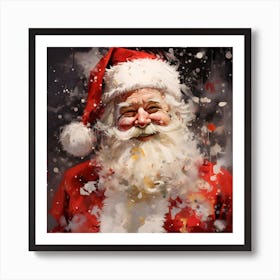 Abstract Happy Santa Clause Art Print