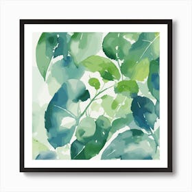 Watercolor Leaves Art Print