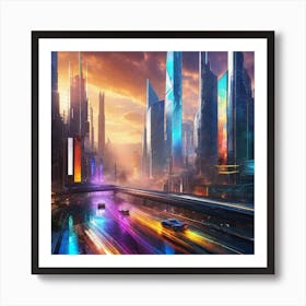 Futuristic City 164 Art Print