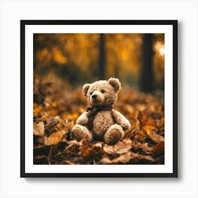 Autumn Teddy Bear Image Art Print