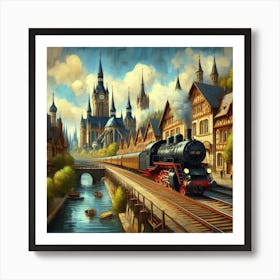 Train In The City Art Print