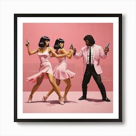 Pulp Fiction Dance Set Pink Art Print 1 1 Art Print