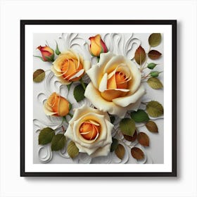 Spring flowers on a bright white wall, 14 Art Print