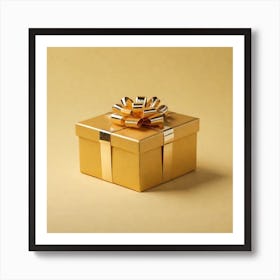 Gold Gift Box Art Print