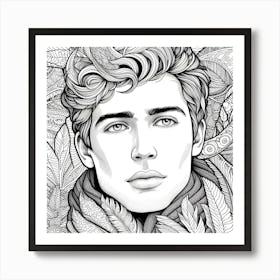 Young Man Colouring 1 Art Print