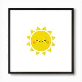 Cute sun printable art, smile sun print for Kids room, Sun poster, Kids playroom poster, Nursery sun wall art Downloadable file 9 Art Print