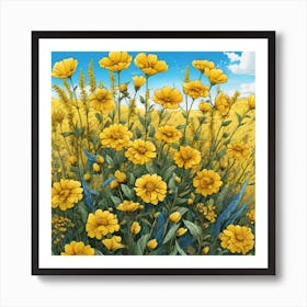 Yellow Cosmos 4 Art Print