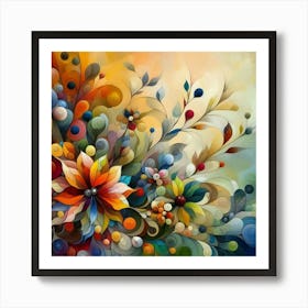 Flowers oil painting abstract painting art 11 Art Print