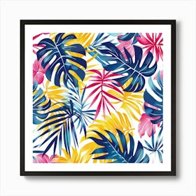 Tropical Leaves Seamless Pattern 9 Art Print