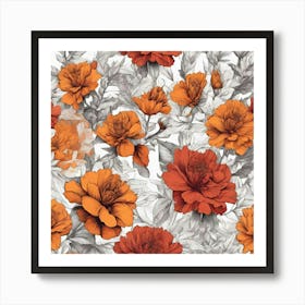 Orange Carnations Art Print