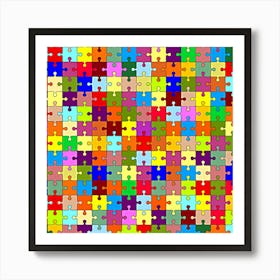 Jigsaw Pattern Design Scrapbooking Art Print