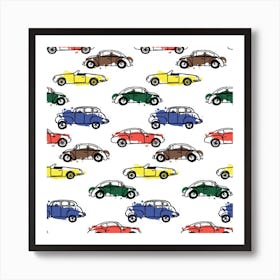 Cars Pattern Art Print