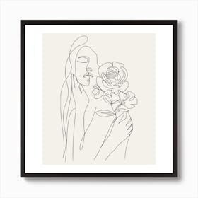 Single Line Drawing Art Print