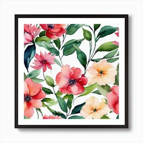 Watercolor Flowers Art Print