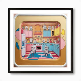 Robots In The Kitchen Art Print