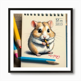 Hamster Drawing 2 Art Print