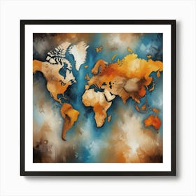 World Map 48 Affiche