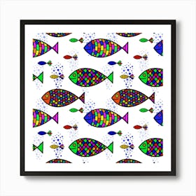 Fish Abstract Colorful Art Print