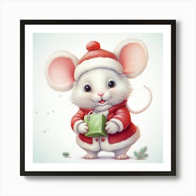 Santa Mouse 6 Art Print