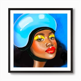 Travel Girl Square Art Print