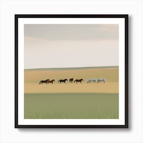 Horses In A Field 9 Art Print