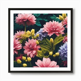 Flowers In The Garden Art Print