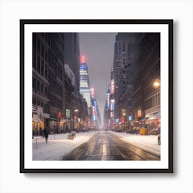 New York City Snow Art Print