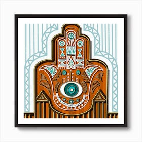 Egyptian Hamsa Hand ( Khamsa ) Hand Of Fatimah Inspired By The Egyptian Cultures Art Print