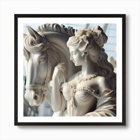Lady And A Horse 1 Art Print